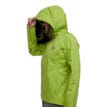 WOMEN'S STORMLINE STRETCH RAIN SHELL från sidan med huva på modell