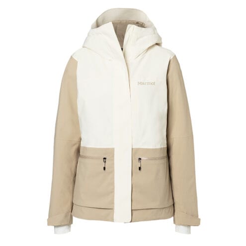 Snygg vit/beige skidjacka som klarar vind från Marmot Refuge Jacket.