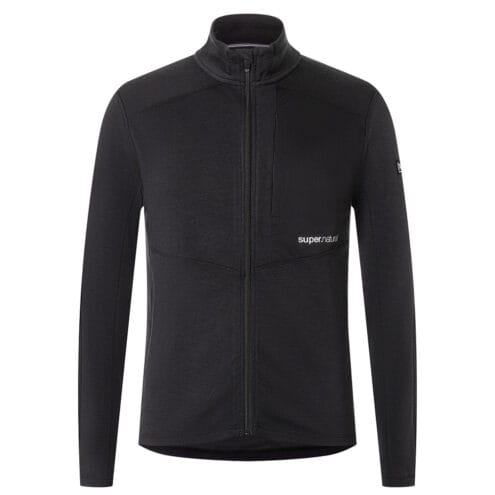 Varmt mellanlager i svart för herr med dragkedja från Super.natural Adventure track.