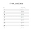 Storleksguide.