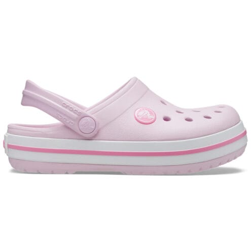 Rosa Crocs Toddler Crocband Clog (barn) i profil.