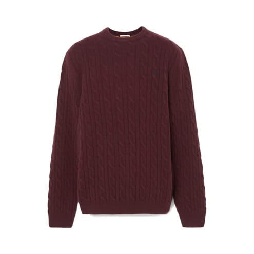 Timberland Phillips Brook lambswool cablecrew sweatshirt (herr) i en röd färg