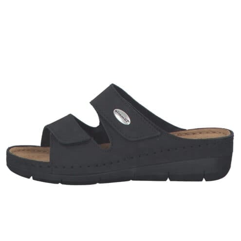 Ventilerande och bekväma Tamaris Slippers tofflor (dam) i färgen black