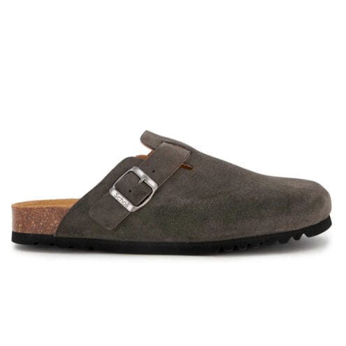 Scholl Iconic Olivier tofflor i borstad mocka (herr) i färgen grey