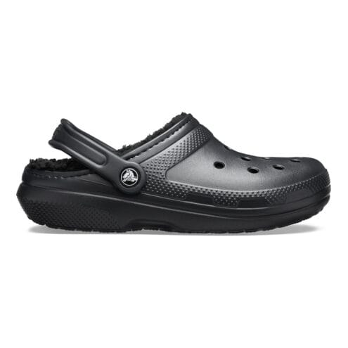 Crocs Fuzz-Lined fodrad toffla i färgen Black