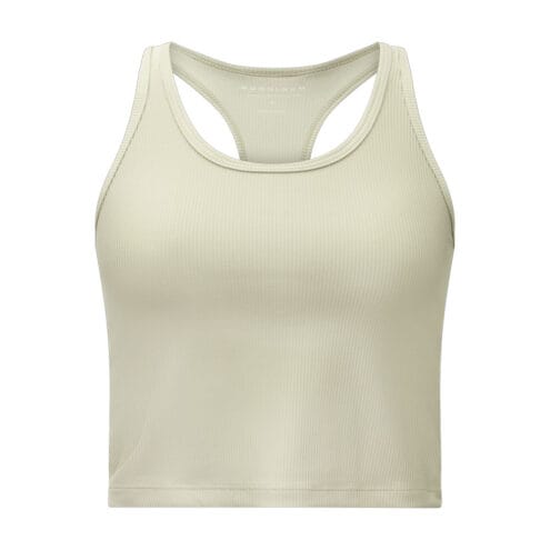 en beige Röhnisch Ribbed R Tank träningslinne (dam)