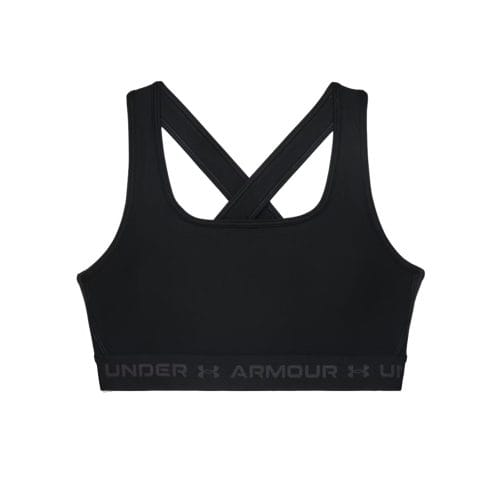 svart Under Armour Cross Back Mid Bra sport-bh (dam)